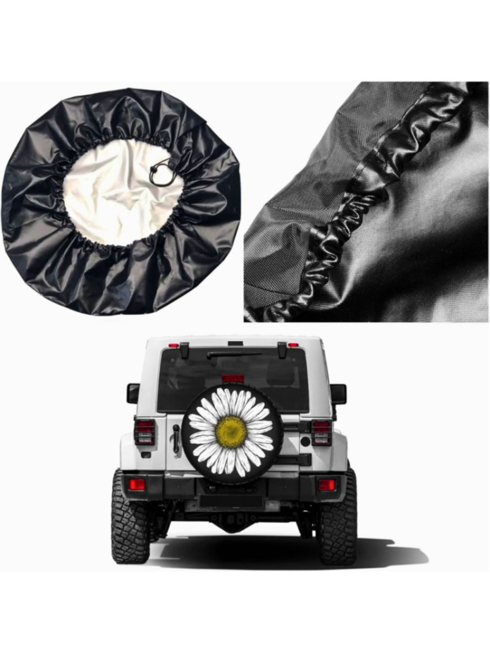 Daisy Flower Spare Tire Cover Dust-Proof Wheel Tire Cover - Picture 5 of 5